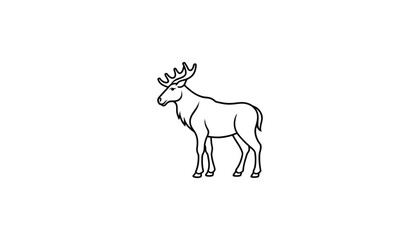 moose logo, design, art, logo design, minimalist, line art