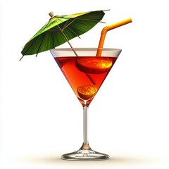 Tropical Delight: A vibrant cocktail with a colorful umbrella, perfect for summer!