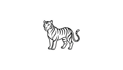 tiger logo, design, art, logo design, minimalist, line art