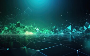 Obraz premium Green background image, light, lighting, gradation, space, digital, texture, banner