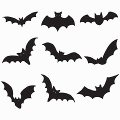 bat vampire wing halloween silhouette illustrations