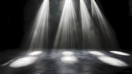 Futuristic Feel with Luminous Silver Light Beams Creating a Visionary Scene