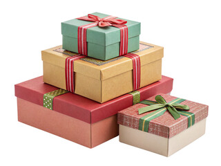 Obraz premium Gift boxes isolated on transparent background.
