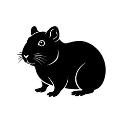 Cute Hamster black silhouette vector 