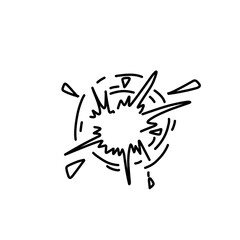 Cartoon doodle bomb explosion