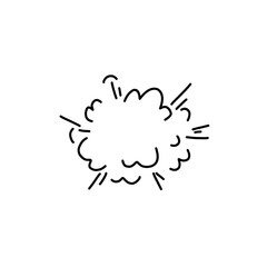 Cartoon doodle bomb explosion