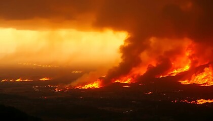 Inferno: A Fiery Landscape Consumed by Wildfire