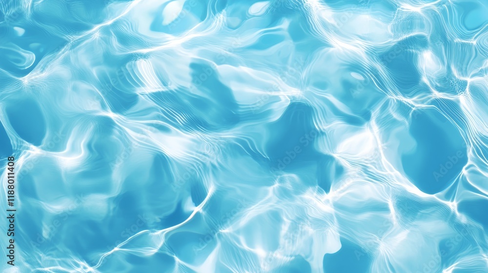 Poster rippling blue water with sunlight reflections creating calming patterns