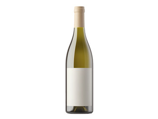  Minimalist Wine Bottle with Blank Label on Transparent Background for Branding and Design