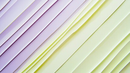 Obraz premium Abstract composition of layered pastel sheets in lavender and yellow hues.