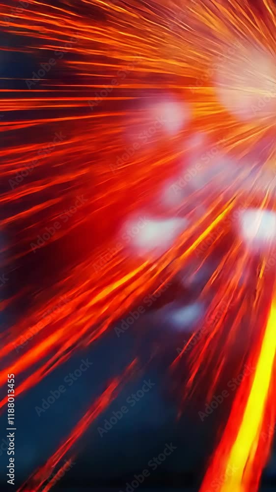 Poster vibrant streaks of light burst through a dark background, creating a mesmerizing visual display at n