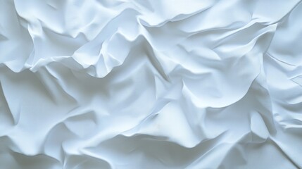 Obraz premium Wrinkled white fabric texture with folds