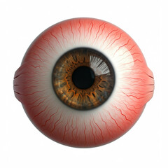 closeup of red bloodshot human eye 3d illustration