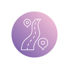 Pathway icon isolated on a white background. Vector illustration.