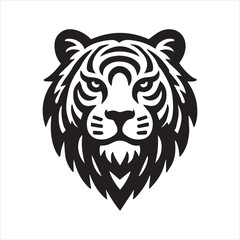 Tiger Head silhouette vector 