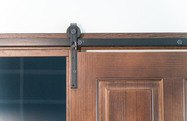 Rustic Wooden Sliding Door with Metal Track