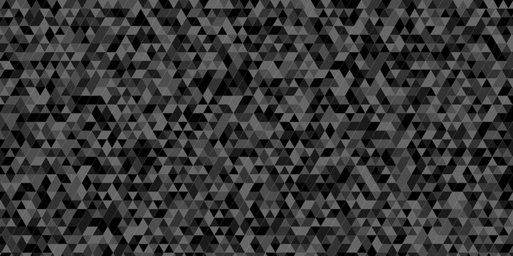 Vector geometric seamless black, gray cube square low polygon texture wallpaper. abstract surface creative diamond pattern corporate. black polygon Mosaic triangle overlap texture background.