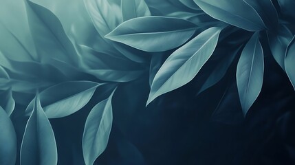 Obraz premium Teal Green Leaves Background Image