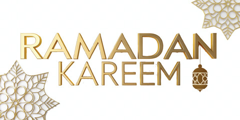 abstract 3d ramadan kareem text made with different colour style isolated on white background