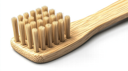 Eco friendly bamboo toothbrush with soft bristles, perfect for sustainable oral care. This biodegradable product promotes greener lifestyle and reduces plastic waste