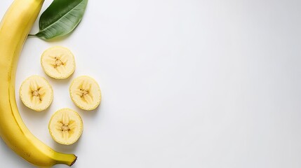Banana Slices on White Background