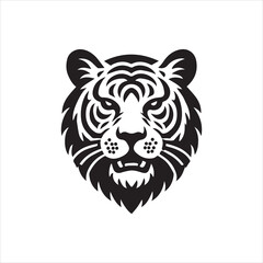 head of tiger silhouette vector illustration