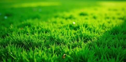 Fototapeta premium Lush, emerald green lawn, perfectly manicured , nature, royalty-free