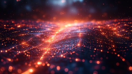Obraz premium Abstract digital grid with glowing nodes