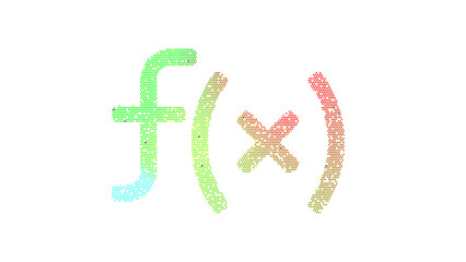 Icon function is made up of LED square shapes. There are bright diodes and there are black dead diodes