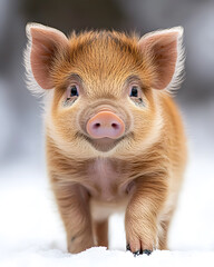 Fototapeta premium Picture of cute pig, pork, processed food, photograph or illustrator for advertising