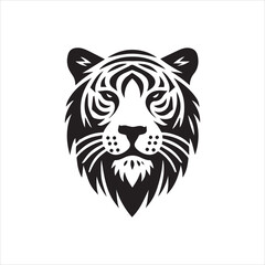head of tiger silhouette vector illustration