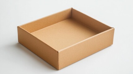A clean, close-up view of a cardboard box with smooth edges, placed on a white background, ideal for shipping, e-commerce, or storage visuals.
