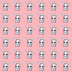 Obraz premium cute rabbit pattern