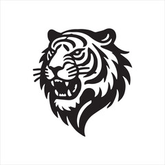 head of tiger silhouette vector illustration