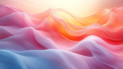 Abstract gradient waves with soft pastel tones