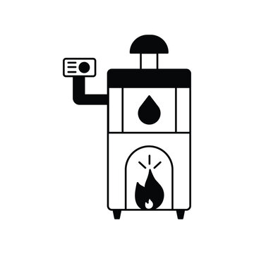recommend clip art: water heater glyph outline icon with white background vector stock illustration