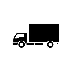 A small lorry truck icon silhouette on white background
