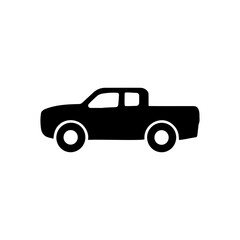 A small pickup truck icon silhouette on white background