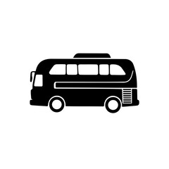 An old model bus icon on white background