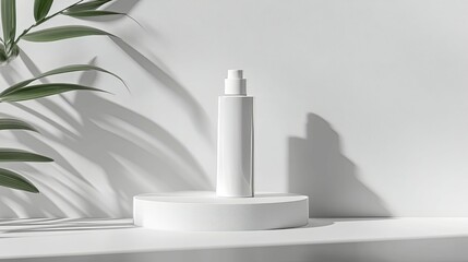 White Cosmetic Spray Bottle: Minimalist Product Photography