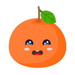 orange mascot character illustration nervous expression
