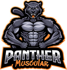 Panther muscular esport mascot