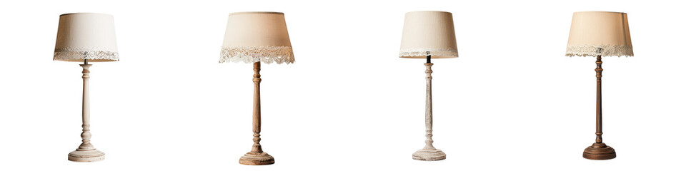 Assortment of elegant table lamps in varying styles including modern vintage rustic and industrial designs   perfect for providing warm cozy lighting and ambiance in a home or office setting