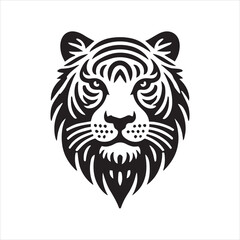 head of tiger silhouette vector illustration