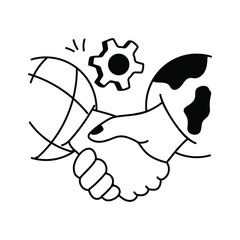 Virtual and digital business dealing vector design