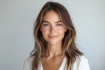 Naklejka premium Portrait of a smiling young woman in natural light