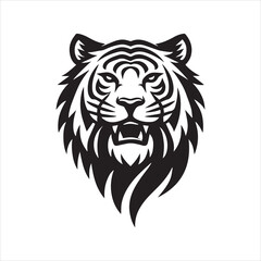 Fototapeta premium head of tiger silhouette vector illustration