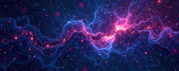 Dark, inky canvas scattered with diamond-like stars , abstract, magical