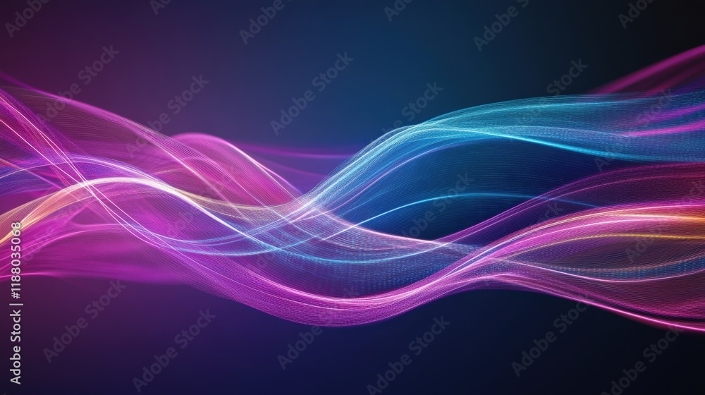 Aufkleber colorful light waves in motion creating a dynamic abstract energy background suitable for technology