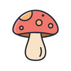 red mushroom icon sign and symbol. mushroom color icon for website design and mobile app